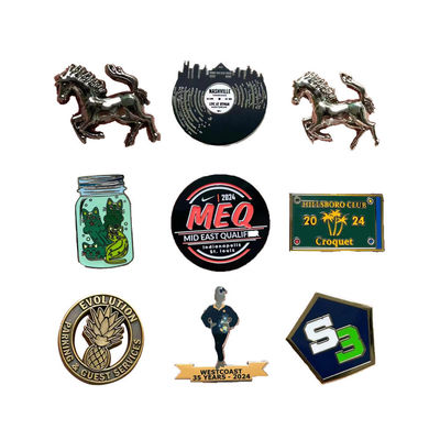 Buy Dyed Black Metal Custom Lapel Pins with UV Printing and Cartoon Theme for Promotional Gifts online manufacture