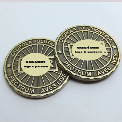Buy 23mm Brass Vintage Antique Custom Coin Challenge Coin with Double-Sided Design online manufacture