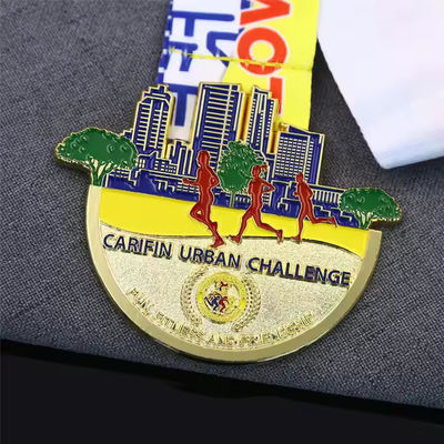 Buy 3D Gold Award UV Printed Zinc Alloy Custom Sports Medal for Marathon Running and Awards online manufacture