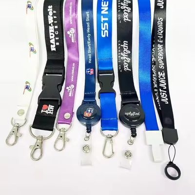 buy Custom Logo Polyester Lanyard Neck Strap with Silkscreen Printing for Keychain and ID Cards online manufacture