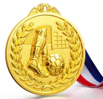 Buy Custom Logo Zinc Alloy Gold Plated Award Medal for Sports Events with Ribbon online manufacture