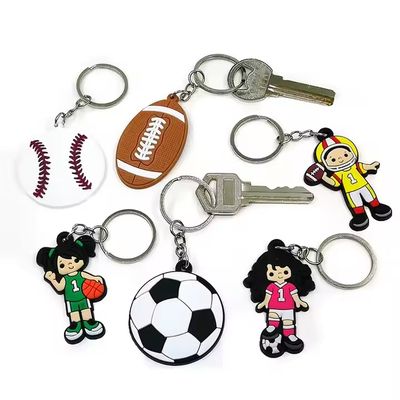 Promotional Keyring Custom 3d/2D Logo Letters PVC Rubber KeyChains Custom Logo Cartoon Cute Keychains