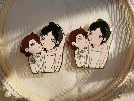 Buy Customized Logo Gold Plated Cartoon Design Lapel Pin Enamel Pin for Fashion Gifts online manufacture