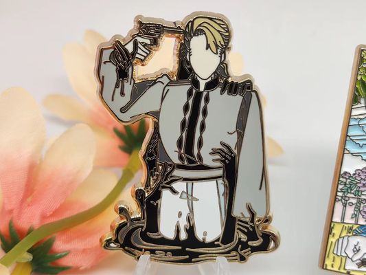 Buy 1.5 Inch Soft Enamel Lapel Pin Custom Zinc Alloy Metal Badge for Branding online manufacture