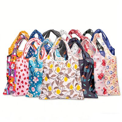 buy Eco Friendly Recycled Foldable Tote Shopping Ripstop Polyester Waterproof Reusable Custom Promotional Grocery Bags online manufacture