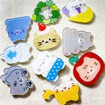 buy Custom Printed Logo Acrylic Pin with Magnetic Backing and Smooth Cut Face for Personalized Pins and Badges online manufacture