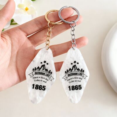 buy Promotional Custom Acrylic Hotel Room Number Plate Keychains Creative Diamond Nameplate with Woven Technique Square Pattern online manufacture