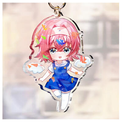 Buy Personalized Cheap Holographic Acrylic Charm Custom Acrylic Anime Keychain online manufacture