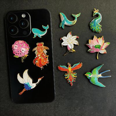 Buy Decorate Your Phone: Custom Metal Sticker – Unique Souvenir Pendant Badge Design online manufacture