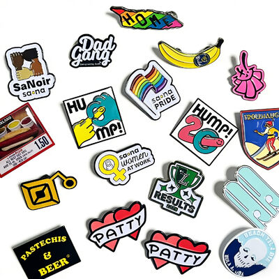 Buy Get wholesale custom hard or soft enamel pins with silk screen printing for your clothing line. online manufacture