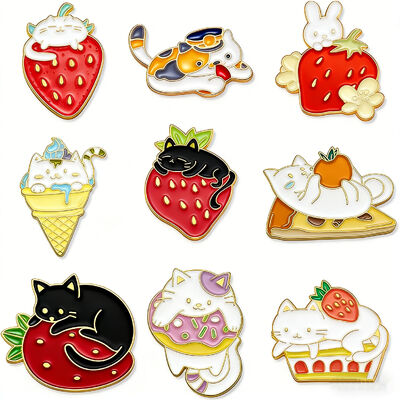 Buy Custom enamel pins with glitter, soft/hard finish, and cute cartoon anime design. online manufacture