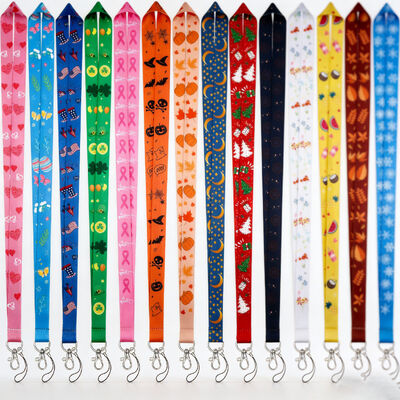 Buy Customized polyester lanyard keychains with silkscreen printing are perfect for personalized motorcycle keys. online manufacture