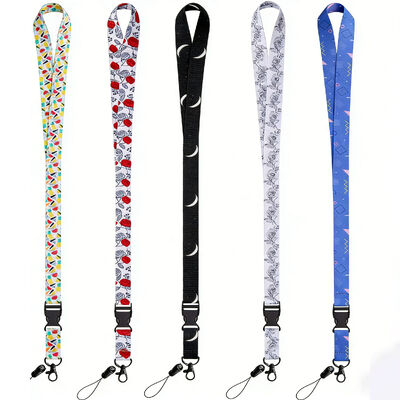 Buy Custom silkscreen printed polyester lanyard neck straps for keychains. online manufacture