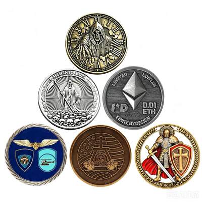 Buy 3D Antique Gold Challenge Coins with Customizable Logo in Zinc Alloy for Souvenirs online manufacture