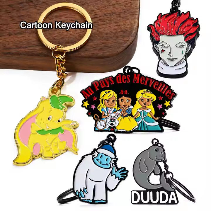 Keychain China Supplier Wholesale Custom Shape Souvenir Custom Made Enamel Round Shapesd Metal Keychain
