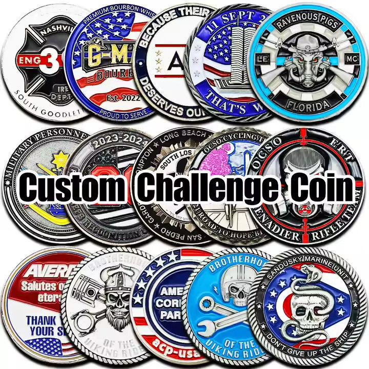 Souvenir Personalized Manufacturers Antique Zinc Alloy Commemorative Copper Brass Holder Metal Silver Gold Custom Challenge Coin