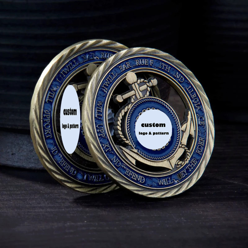 Zinc Alloy Custom Coins with Die Cutting Printing