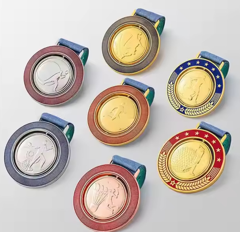 Custom Die Cast 3D Medals with Ribbon & Enamel Plating