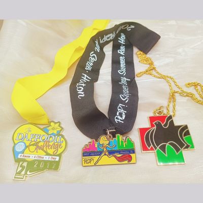 Good price Wholesale Die Casting Gold Plated Custom Design Zinc Alloy Medal with Ribbon online