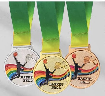 Good price Round Spinning Zinc Alloy Custom Medals with Embroidered Ribbon for Personalized Race Awards online