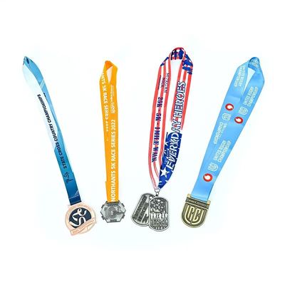 Customized Design Polyester Personalised Lanyards with Silkscreen Printing for Medal Ribbons