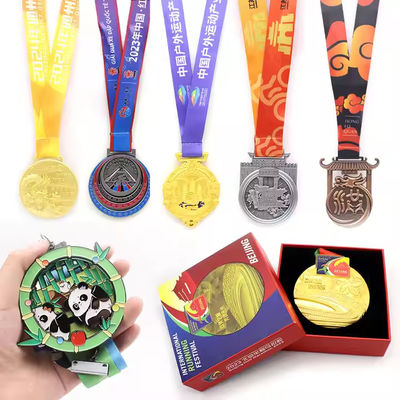 Wholesale High Quality Design Your Own Blank Zinc Alloy 3D Gold Award Running Medal Custom Sport Metal Medal