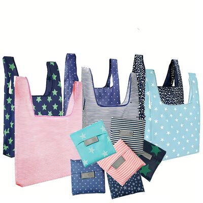 Un bon prix. Sacs d'épicerie en tissu d'Oxford, pliable et portable, résistant à l'eau, respectueux de l'environnement, avec imprimante de logo personnalisé (en stock) en ligne