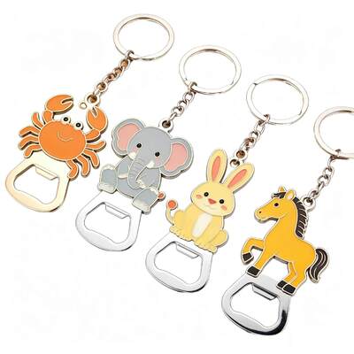 Good price Custom Zinc Alloy Keychain Bottle Opener with 2D 3D Enamel Logo for Bar Promotional Gifts online