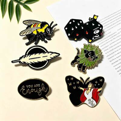 Factory Direct Custom Anime Game Character Merch Gold Metal Brooch Hard Enamel Pin with UV Printing Modern Enamel Pins