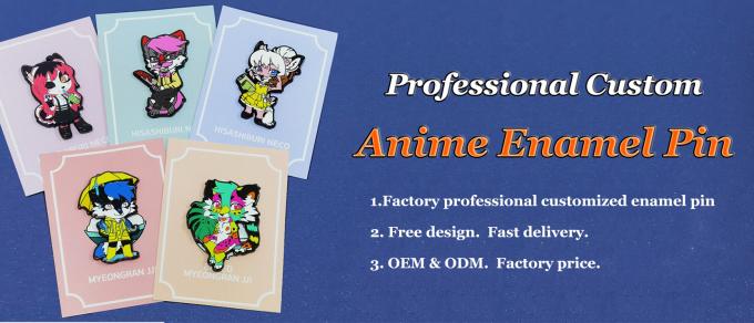 Custom Bulk Metal Cute Cartoons Anime Lapel Pin Badge Soft Hard Enamel Pins with Custom Logo Design 0