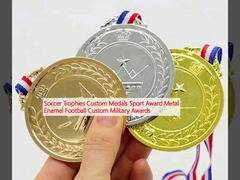 Soccer Trophies Custom Medals Sport Award Metal Enamel Football Custom Military Awards