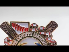 Custom metal soft enamel glitter baseball spinner lapel pins