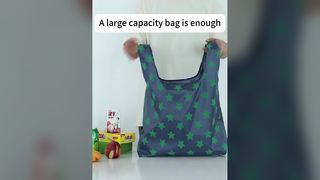 Gelory Eco Friendly Recycled Ripstop Polyester Grocery Bags Reusable Foldable Shopping Bags