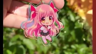 Wholesales Holographic Keychain Lenticular Acrylic Key Chain Custom Key Ring Acrylic Charms Custom A