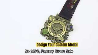 Design Your Own Blank Zinc Alloy 3D Gold UV Printed Casting Custom Sport Medal for Marathon Running 