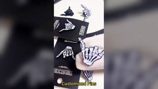 Make your own sparkly enamel pin with soft or hard finish, UV print, and adorable cartoon design.